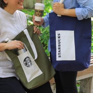 Starbucks Thailand Carry All Navy Canvas Tote